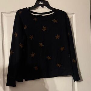 Jane and Delancey Black and Tan Sweater